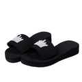 Women's slippers 2024 summer new trendy candy color rhinestone flat crown outdoor thick sole one-strap sandals