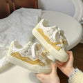 Dopamine hot-selling sneakers women's 2026new arrivalbowsthick solewhite shoeseasiest for matchniche style shoes bread shoes