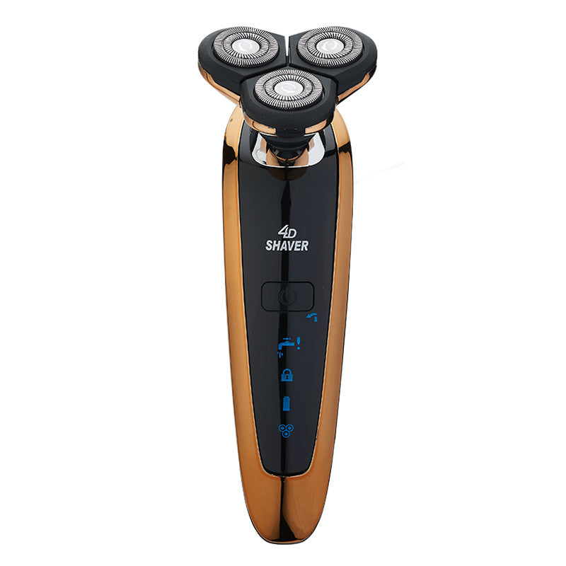 Rotary floating triple-blade electric shaver - multifunctional rechargeable razor - fully washable & automatic