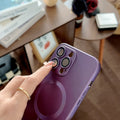 Magsafe magnetic suction suitable for iphone 16 mobile phone case comes with lens film apple 17pro frosted all-inclusive soft case
