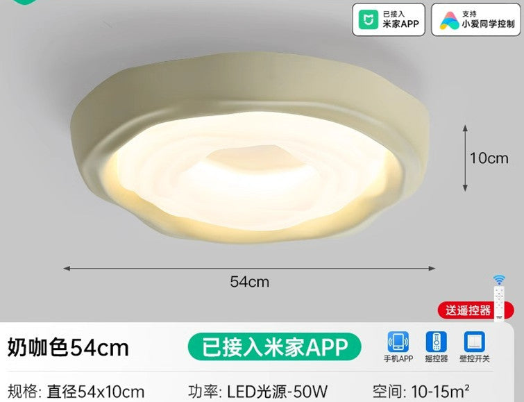 Full Spectrum Ceiling Light Cookies Master Bedroom Ceiling Light Eye Protection Nordic Modern Simple Cream Wind Children's Room Lighting