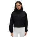 Women's outdoor hooded water-resistant jacket - short, versatile, loose fit, quick-drying, breathable, zip-up sports jacket d26036