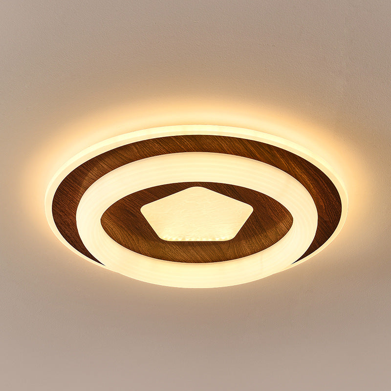 Zhongshan Lighting Living Room Lights Lobby Aisle Middle Ancient Walnut Color New Chinese Restaurant Chandelier Bedroom Ceiling Light