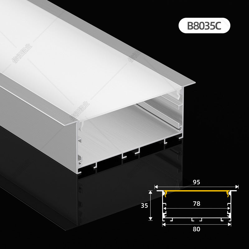 LED office chandelier line light concealed linear embedded light slot linear light office lighting wide aluminum slot
