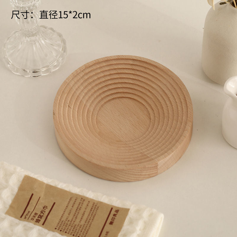 Nordic irregular plate dinner plate western food plating simple solid wood tray ornament for home korean style ins style