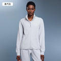 Waffle knit slim fit stand collar sports jacket women's casual loose fashion patchwork cardigan jacket autumn d25164