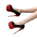 Plus size high heels red bottom stiletto sexy bed flats cross-border export waterproof platform high heels women's shoes