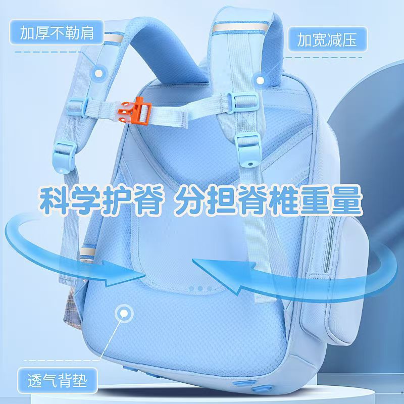 New plaid primary school bag girls 1-3-6 grade backpack girls super light wholesale large capacity