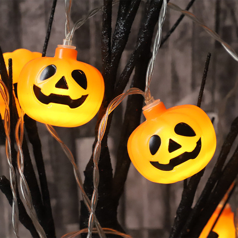 LED Halloween Pumpkin Decorative Light String Battery Box USB Remote Control Atmosphere Ghost Festival Party Skull Ghost Lantern