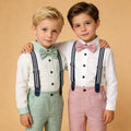 Boys' spring outfit korean style long-sleeve shirt and overalls gentleman's formal wear for children's first birthday celebration