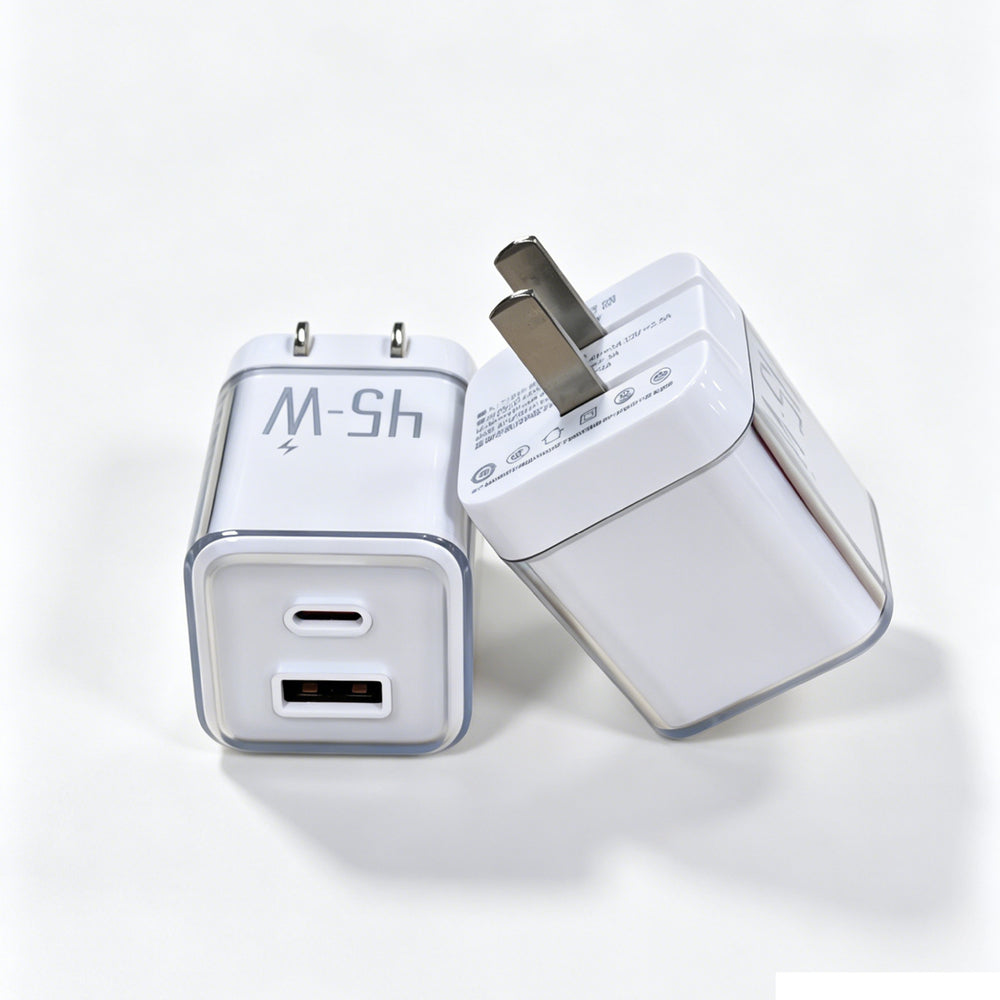 Wow customized 45w dual port a+c apple charger qc3.0pd protocol usb multi-port fast charging charging head