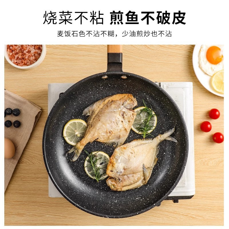 new arrival korean style medical stone non-stick frying pan for home stove neutral stone color omelette steak frying pan flats pan