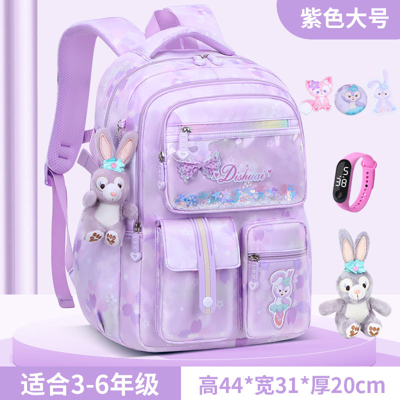 Girls' school backpack - new 2026 model for grades 1-6 - lightweight, ergonomic, and spine-protecting backpack for elementary school students