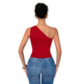 European and american cross-border e-commerce red tank top - summer sleeveless one-shoulder slim-fit metallic detail t-shirt top
