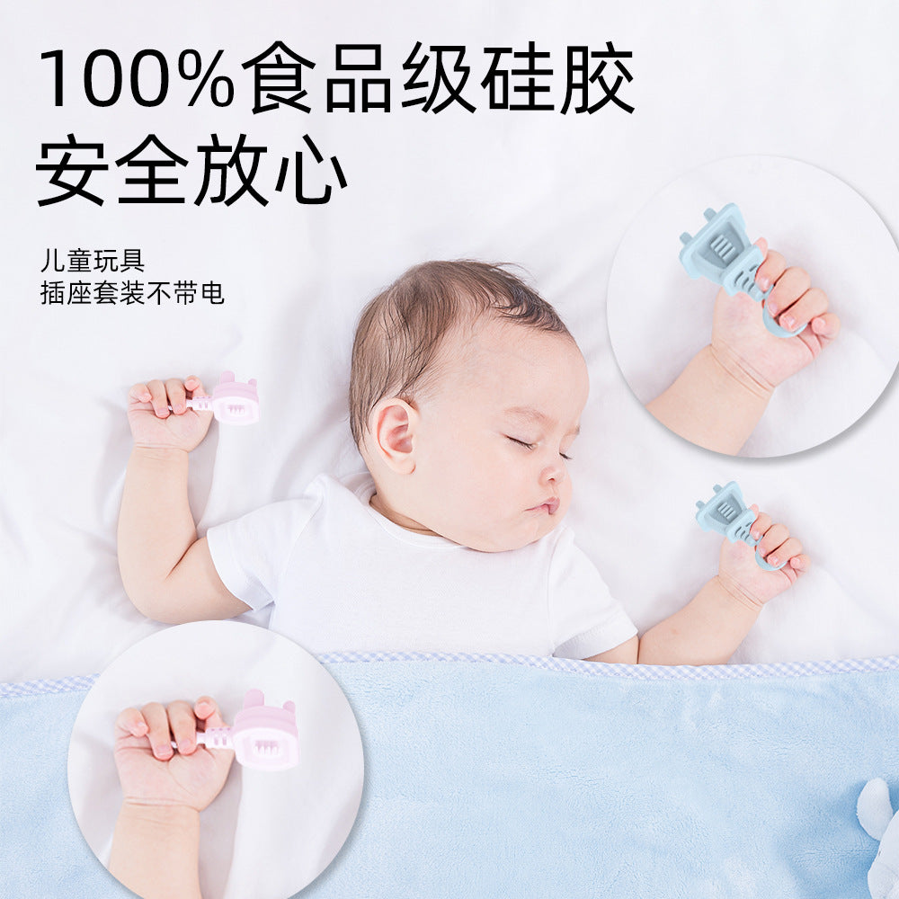 Cross-border 's new baby transportation, tooth grinding sticks, baby soothing toys, food-grade silicone toothpaste