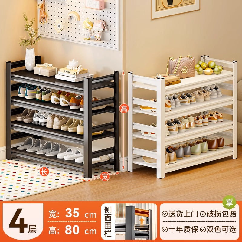 Household steel shoe rack door floor-standing multi-layer storage rack simple shoe cabinet entrance door rear storage rack