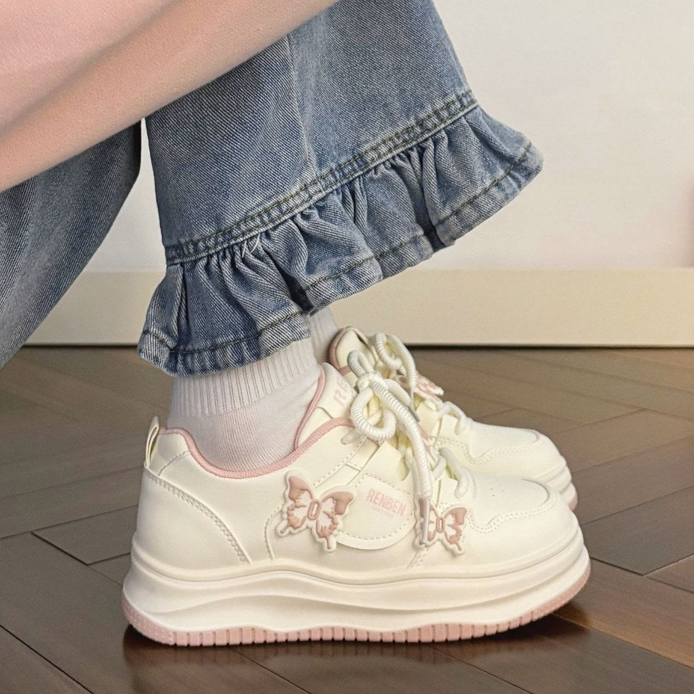 Girls' casual shoes - versatile & stylish - new spring/autumn  collection - kids' athletic shoes - butterfly design - student sneakers