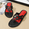 2025ch new women's low heel flat sandals & slippers - round toe, voltage laser design - cross-border e-commerce