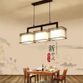 Modern minimalist restaurant chandelier, chinese style living room pendant light, chinese tea room bar counter zen retro study rectangular lighting fixture