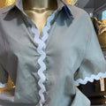 European and american cross-border women's fashion:  summer new collection - trendy color block loose fit short sleeve shirt & high waist shorts casual set