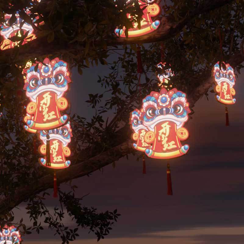 In 2024, the new model has a good start, hanging tree lights, outdoor lighting tree lights, New Year's Day and Spring Festival atmosphere decorative chandeliers