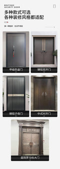 Zinc alloy villa door double door rural self-built house entrance door anti-theft door entrance for home cast aluminum double door