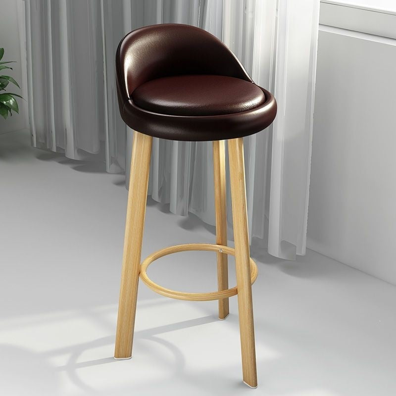 Bar stool, light luxury modern minimalist design, backrest included, bar-specific chair, high stool for home use, bar chair, solid wood