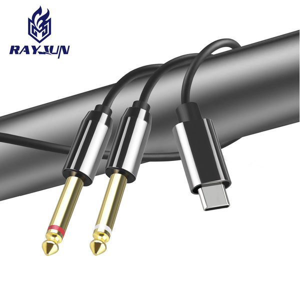 Wholesale type-c to 2 6.35 audio cables, mobile phone audio power amplifier audio output cable type-c audio