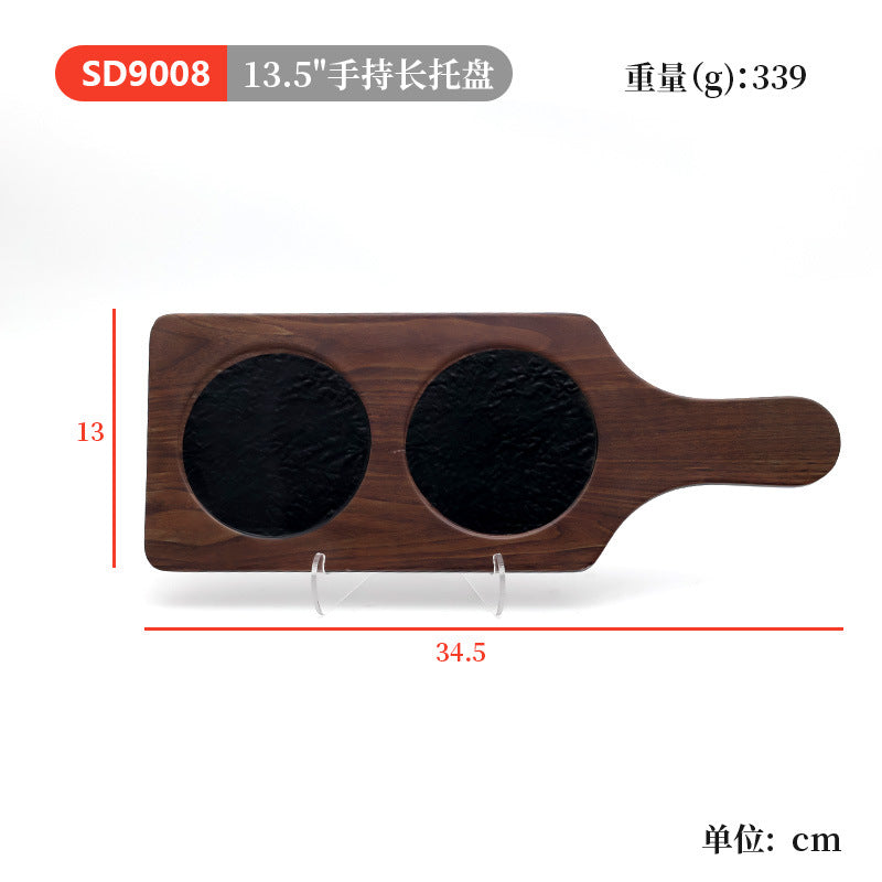 Melamine tableware japanese barbecue plate plastic flat sushi plate commercial hot pot restaurant dish plate steak plate