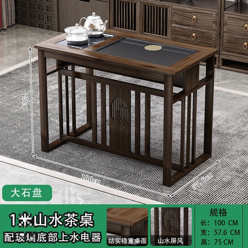 Balcony tea table and chair combination New Chinese-style office household small apartment Kung Fu tea table Boiling water integrated tea making table