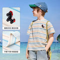 Kids' short-sleeve summer outfit : stylish lightweight summer shirt for boys, baby polo shirt with pony stripes, boys' single top