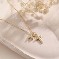 Fashionexportfashion cross necklaceelegant small cross pendant clavicle chain girls atmosphere jewelry necklace