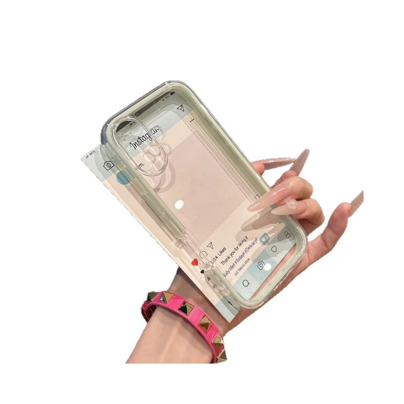 Suitable for iphone17promax acrylic transparent mobile phone case apple 16 colorful two-in-one mobile phone protective case