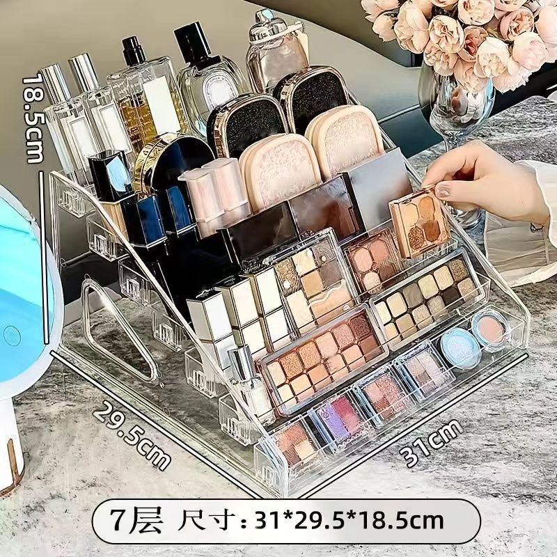 Acrylic ladder display stand blind box storage rack bar storage multi-layer transparent display stand cosmetics storage rack