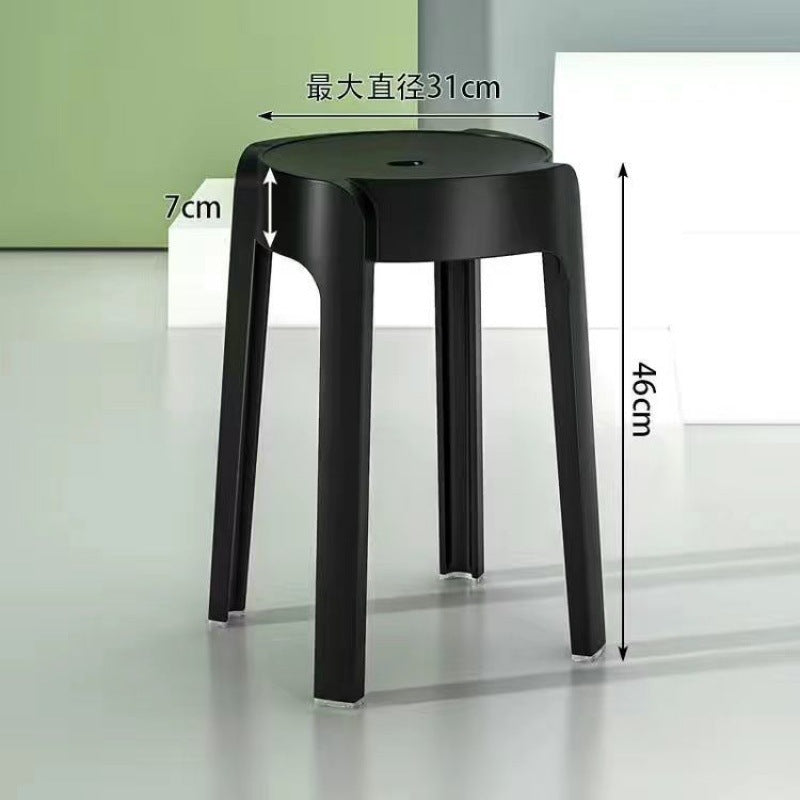 Influencer-approved fashionable plastic stool - thickened, stackable, round stool for home use - nordic dining stool - minimalist creative windmill stool - wholesale