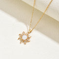 European and american cross-border fashion minimalist sunflower pendant necklace, trendy geometric rotating diamond-studded alloy choker accessory