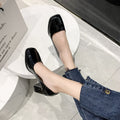 High-heeled casual women's shoes, spring 2026 new collection, fashion square toe block heel, wholesale foreign trade sizes 42-43 plus size women's shoes