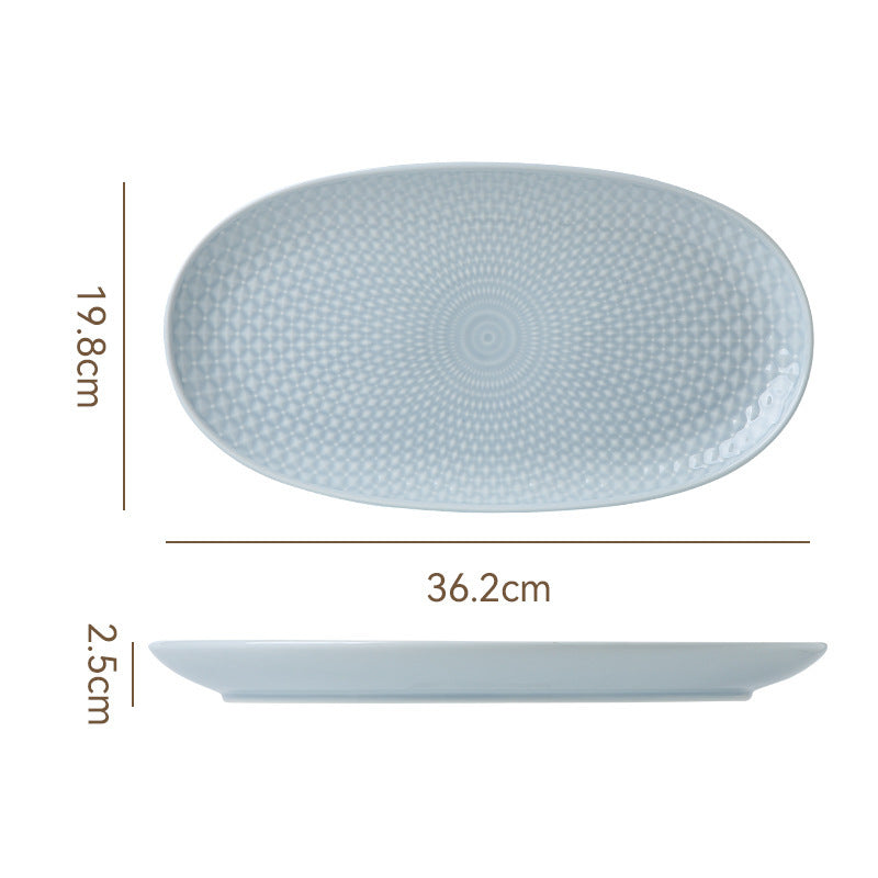 Scandinavianinsfor homerestaurantpure color ceramic set combinationstylish high-looking western food steak plate salad bowl