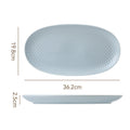 14inch oval plate-blue