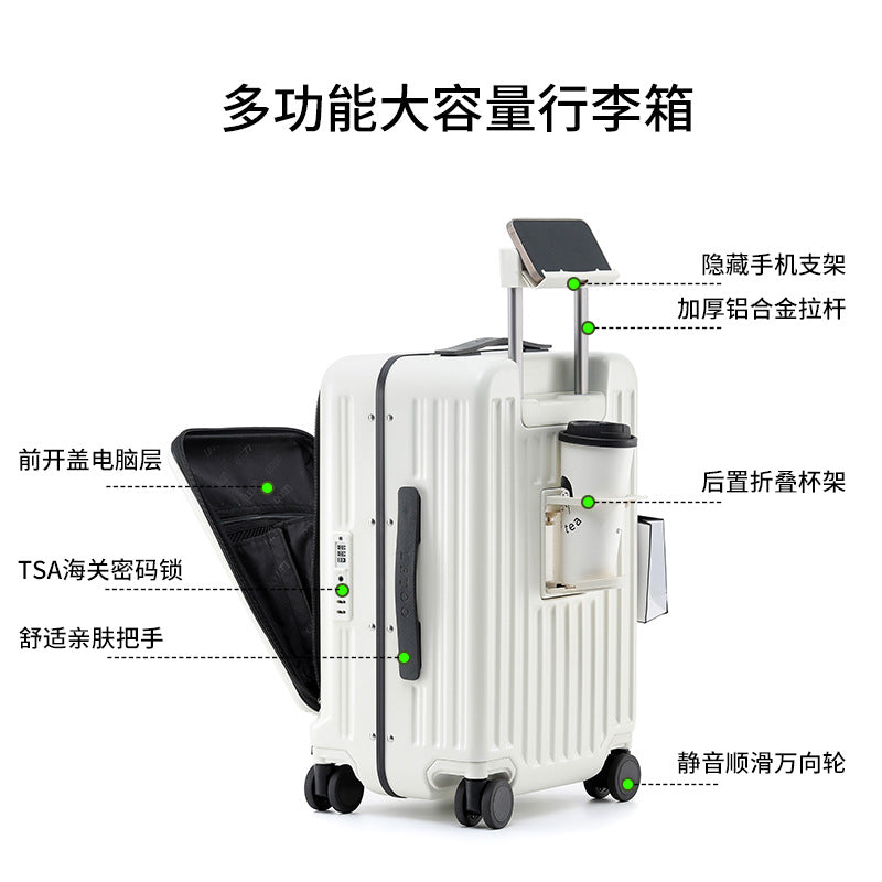Side open cover thickened suitcase 20 inch boarding case 24 inch anti-drop trolley case large capacity suitcase password bag