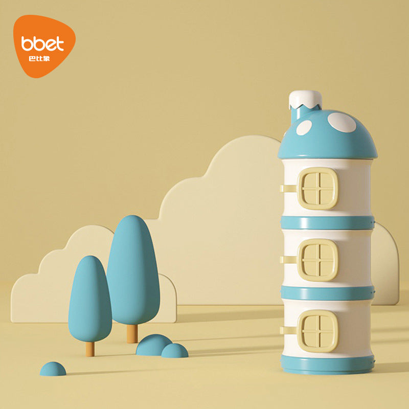Babylon elephant direct - individually layered formula dispenser: three-tier, side-opening, portable, and airtight food storage container for baby formula