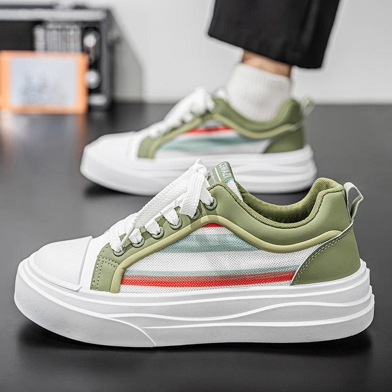 Trendy men's sneakers: new 2025 winter collection - lightweight, breathable, athletic & casual shoes. versatile lace-up design with color block accents
