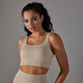 New arrival cross-border fashion seamless knittingpure color dot suspender beautiful back bra sports running fitness wear vest for women