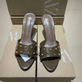 2024 summer new fashion sandals & slippers - buckled strap, single strap, women's outdoor wear, stiletto heel, square toe high heels