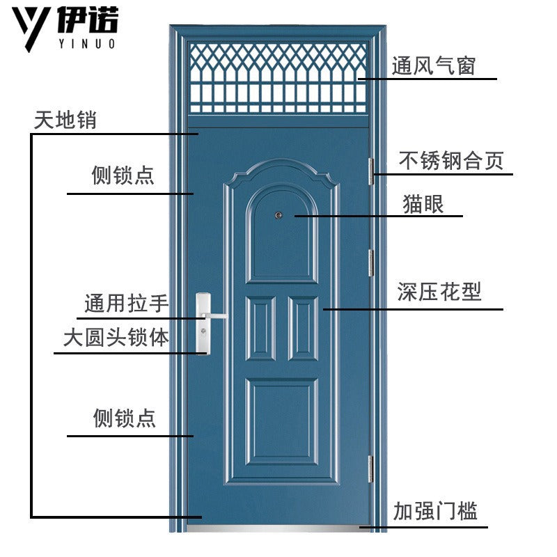 Steel security door school door hotel apartment auxiliary room factory dormitory entrance door steel engineering door modern casual