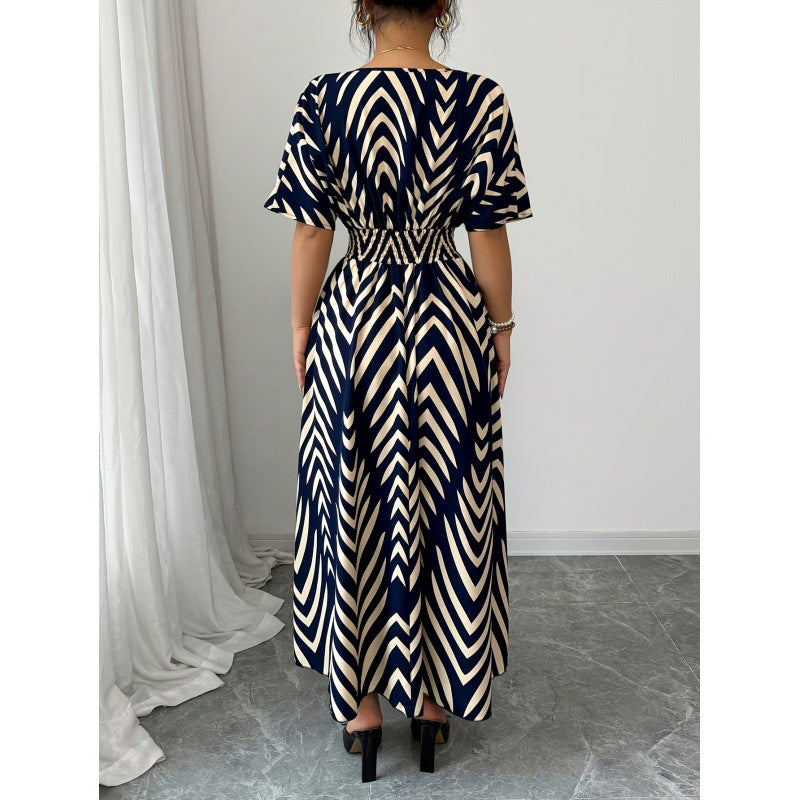 listing: new  women's elegant printed v-neck dress