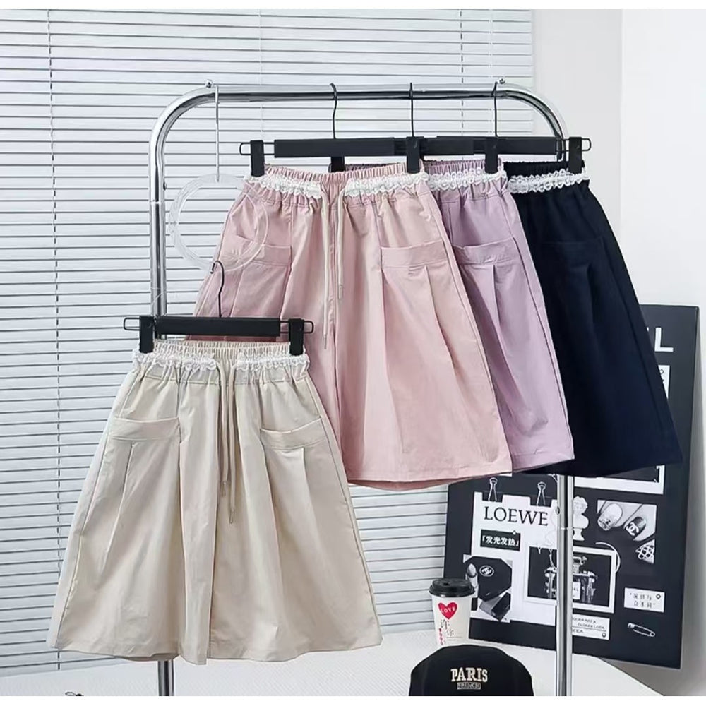 [counter quality] women's youthshortssummer thin style youthcasualhalf length pants light and breathable mid-pants