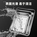 Stainless steel extra thick square tray barbecue plate steamed rice plate dumpling rectangular iron plate thickenedfor home grilled fish plate