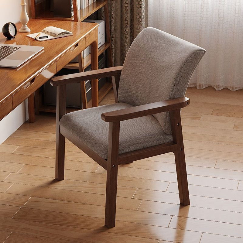 Dining chair solid wood for home single modern casual computer chair study sedentary casual entertainment mahjong chair office chair
