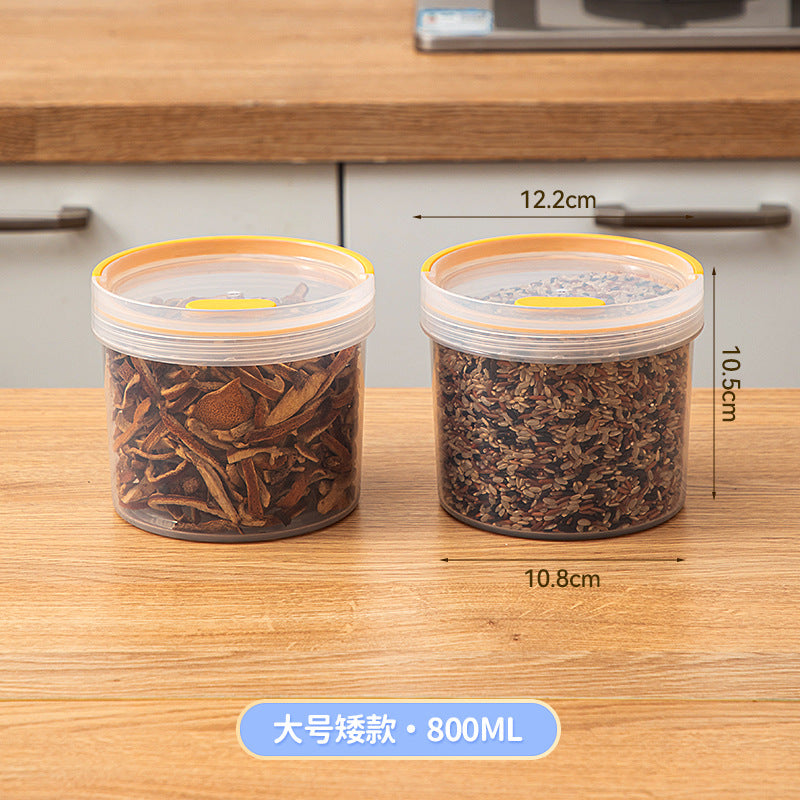 Kitchen plastic transparent grain jar fresh-keeping spices scented tea tangerine peel sealed jar food grade portable round storage box